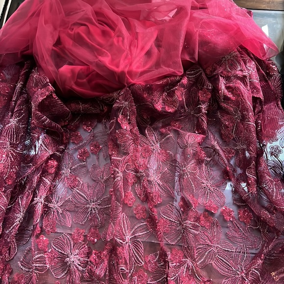 MAC DUGGAL Embellished Illusion Long Sleeve Fit & Flare Dress. - Picture 12 of 16